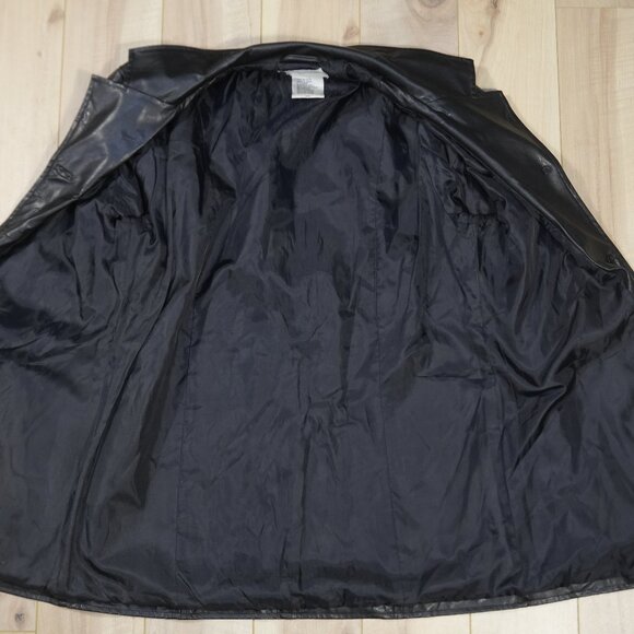 Vintage Black Faux Leather Jacket - Size Medium - Picture 5 of 7